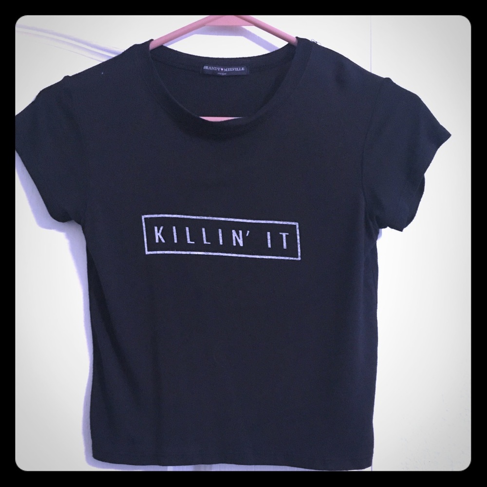 Black fitted crop top